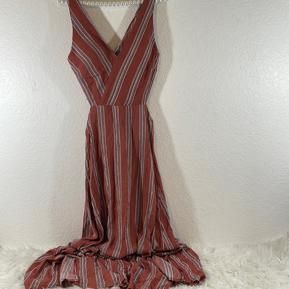 FASHION NOVA Curious Minds Stripe Maxi Dress Size Small NEW